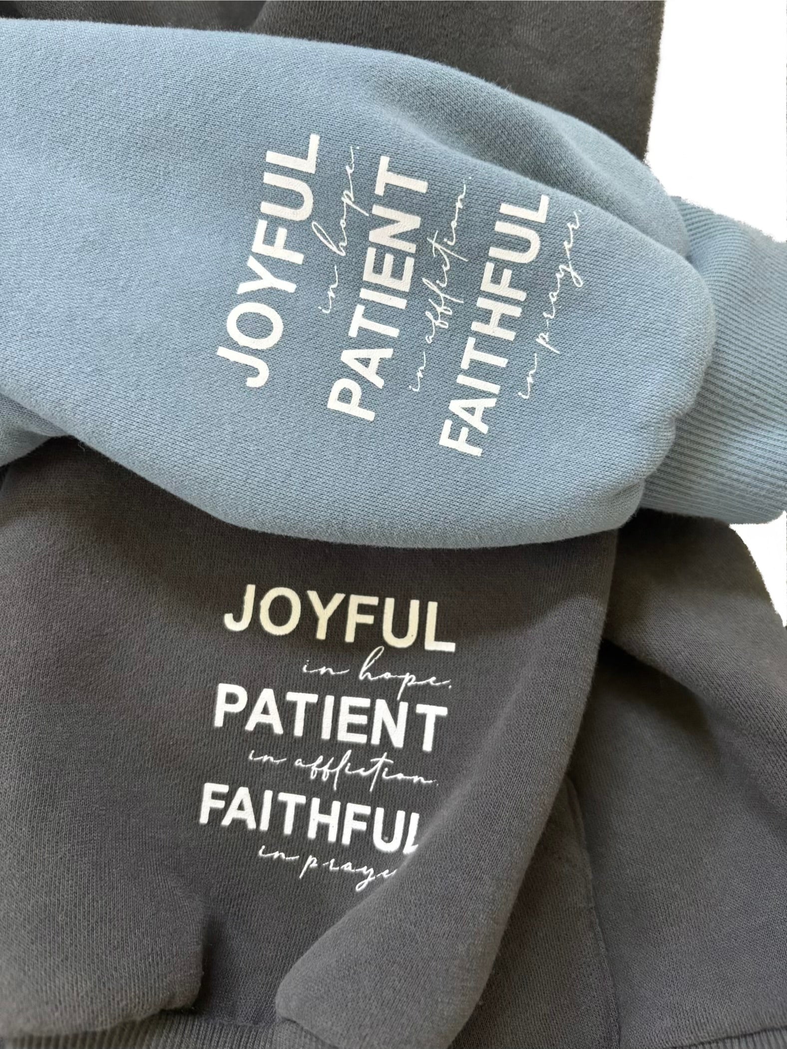 Romans 12:12 Hoodie (Blue)
